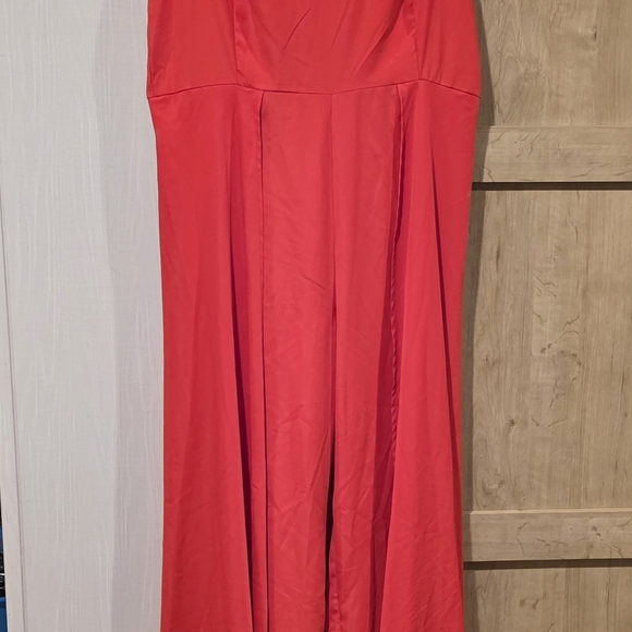 (J34) Elegant Red Pant Romper - Picture 1 of 8